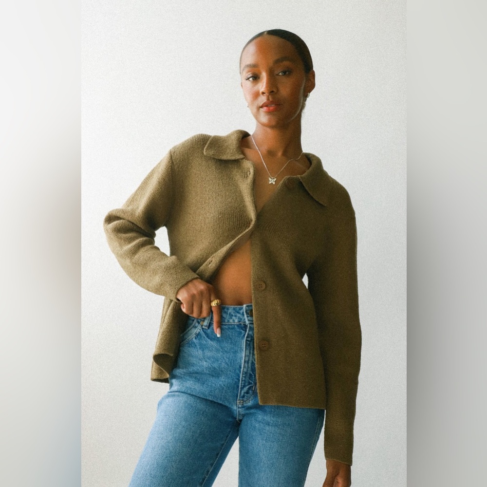 Khaki Fawn Cardigan - All Row